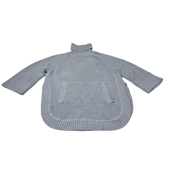 UGG Sweaters - Ugg Poncho Women's Medium Grey Chunky Knit Cowl Neck Sweater Cotton 1k
